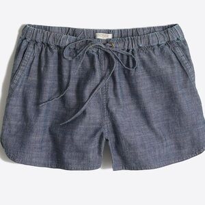 J. Crew 3” chambray drawstring shorts in spring chambray wash